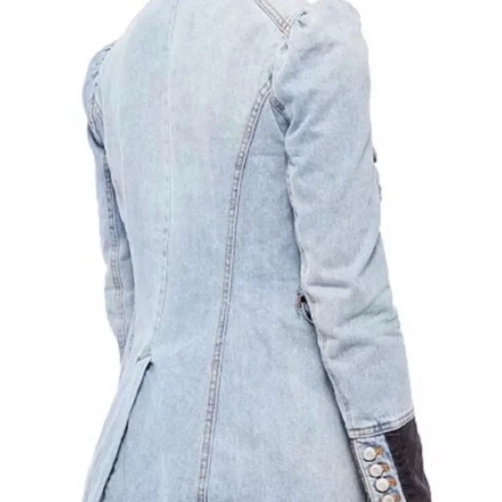 Free People Blue Denim Military Jacket - Picture 4 of 4